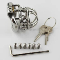 Male Chastity Devices with Removable Sharp Screw Stainless Steel Penis Stimulate Chastity Cage Cock Ring Sex Toys Chastity Belt