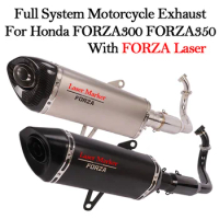 Full System Motorcycle Exhaust Modified Escape DB Killer Muffler Front Link Pipe For Honda FORZA300 FORZA350 350 2018 2019 2020