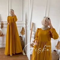 Baju GAMIS GISKA DRESS MAXY WANITA Kuning