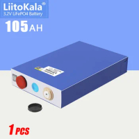 1PCS LiitoKala 3.2V 105Ah LiFePO4 Rechargeable battery diy 12v 24v 48V Electric car RV Hovercraft In