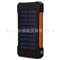 100pcs 10000mAh Portable Solar Charger Dual USB Power Bank For iPhone 6 6S 7 Plus 8 Samsung External Battery PoverBank