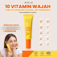 MORLAB V10 VITAMIN TONE UP CREAM WITH IDEBENONE Mencerahkan Pencerah Perawatan Wajah Pelembab Moistu