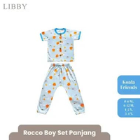 LIBBY Earth Setelan Baju Bayi Newborn Anak Laki Laki Lengan Pendek Celana Panjang Rocco set Boy 0-4 