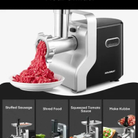 Meat Grinder Heavy Duty, 3000W Max Ultra Powerful, 5 in 1 HOUSNAT Multifunction Electric Meat Grinder, Sausage Stuffer, Slicer/S