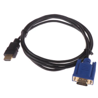 1 Pcs 1.8M HDMI Cable HDMI To VGA 1080P HD With Audio Adapter Cable HDMI TO VGA Cable Black Optical Cable