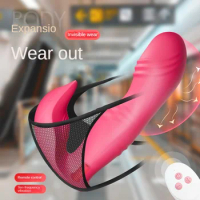 Wearable Inflatable Dildo Vibrator G Spot Clitoris Stimulator Butterfly Vibrating Panties Adult Sex Toys for Women Masturbator