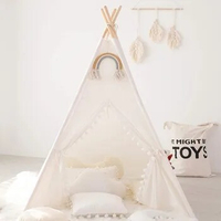 Kids Tent Portable Children Tents Indoor Outdoor Play House for Child Girl Castle Play Room Kids Cotton Canvas Indian Play Tent
