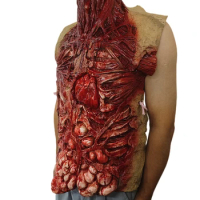 Bloody Torso Gory Zombie Chest Piece Apron Halloween Guts Heart Vest Fancy Dress Prop