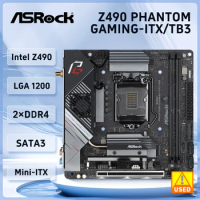 Intel Z490 MINI-ITX Motherboard ASRock Z490 PHANTOM GAMING-ITX/TB3 LGA 1200 DDR4 PCI-E 3.0 M.2 Supports 10th gen Intel CPU