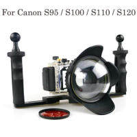 40m 130ft Waterproof Box Underwater Housing Camera Diving Case for Canon PowerShot S95 S100 S110 S120 Bag Cover
