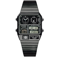 【CITIZEN 星辰】ANA-DIGI TEMP 80年代復古時尚計時雙顯錶-32.5x40.6mm(JG2105-93E)