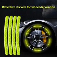 Car Wheel Hub Reflective Sticker Tire Rim Reflective Strips Luminous for Night Driving Car Bike Motorcycle Wheel Sticker
