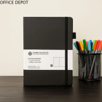OFFICE DEPOT Đơn giản Cao cấp Sổ tay A5 Dải đánh dấu Túi sau Sổ ghi chú bỏ túi Dây buộc Sổ tay ghi c