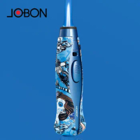 JOBON's New Water Turn Pattern Straight Blue Flame Belt Safety Lock Spray Gun Type Metal High-Power Lighter Cigar High-End Gift