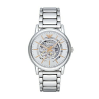 送禮首選★EMPORIO ARMANI經典鏤空機械腕錶43mm(AR1980)  附提袋【全館滿額折價★APP下單點數4倍送】線上購買享_實體門市同步服務