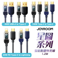 JOYROOM 星圖 Type-C to Type-C 100W 數顯快充線 66W USB-A to Type-C