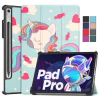 For Lenovo Tab P11 Pro Gen 2 Smart Case TB-350XU Tri-folding Stand Cover for Lenovo Pad Pro 2022 11.2" Tablet Hard Back Shell