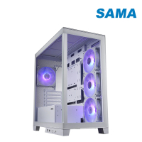【SAMA 先馬】新境界 幻彩版 {白}M-ATX 電腦機(顯卡限長40cm/塔扇限高16.5cm/玻璃側透/Type-C)