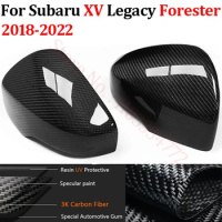 Rearview Mirror Cover For Subaru XV Legacy Forester 2018-2022 Real Carbon Fiber Car Side Door Wing Mirror Shell Frame Case