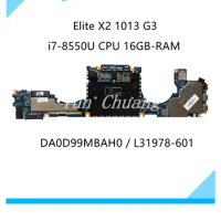 DA0D99MBAH0 L31341-601 L31978-601 For HP Elite X2 1013 G3 Laptop Motherboard L31341-001 with i7-8550U CPU 16GB-RAM 100% test ok
