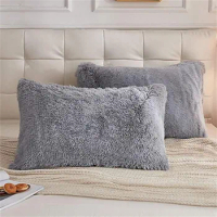2 Pack Soft Fluffy Pillow Cases Shaggy h Pillow Shams Pillowcases Faux Pillow Covers Furry Velvet Linen Pillowcase