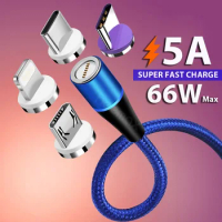 5A Magnetic USB Type C Cable SFC for Xiaomi 3A Fast Charge for iPhone Huawei Samsung OPPO Microusb Magnet USB Cable for android