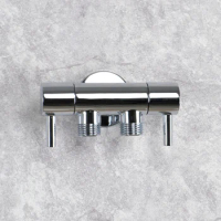 Toilet &amp; Bidet &amp; Washing Machine Shut-off Valve 1/2" Single Cooling Connector Copper Alloy Multi-connection Angle Valve