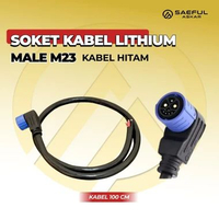 Phylion Socket Charger M23 Male Female untuk Baterai Lithium Motor Listrik Soket Kabel Hitam