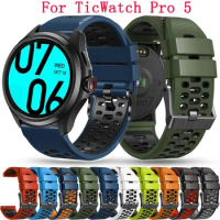For TicWatch Pro 5 Watch Strap 24mm Correa Silicone Band Belt For TicWatch Pro5 Watchband Smartwatch Accessories Sports Bracelet