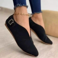 Casual Loafers Women Shoes 2023 Spring Summer Soft Fashion Flats Zapatos Women Pointed Toe Shallow Boat Shoes Mujer