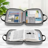 Large Bible Study Book Holy Cover Case Carry Bag Bible Study Book Holy Cover Case Protective Canvas Handbag Book Storage Bag