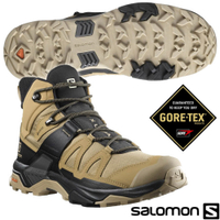 索羅門 SALOMON 男 X ULTRA 4 GTX 防水透氣耐磨中筒登山鞋_藻棕/黑灰褐