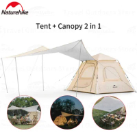 Naturehike Ango Automatic Tent 210T Polyester Oxford Cloth Outdoor Tent 3-4 Person Family Tent PU2000mm Waterproof Camping Tent