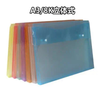 2025 Large Capacity Transparent A3 File Bag 3D A4 Snap Button Drawing Bag Exam Paper Storage Bag Arc