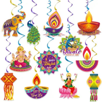 1set Diwali Hanging Swirls Happy Diwali Hanging Decorations Indian Festival of Lights Deepavali Party Decor Supplies