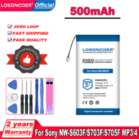LOSONCOER 500mAh New Battery For SONY NW-S603F NW-S703F NW-S705F SK402035PL MP3, MP4,Battery