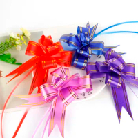 Gift Packing Pull Bow Ribbons 10pcs/lot Gift Wrapping Material Wedding Car Decoration DIY Pull Flower Ribbons