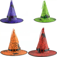 Halloween Hat Ghost Festival Ball Party Headwear Scene Props Pendant Decoration Wizard LED Glowing W