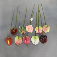 1PC 59cm Artificial Flower Real Touch Anthurium Lotus Flower Wedding Party Decorations Fake Flowers Home Room Table Decor