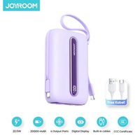 MJ JOYROOM L012 Plus Mini Powerbank 20000mAh with Dual Cables 22.5W Berkualitas Ungu