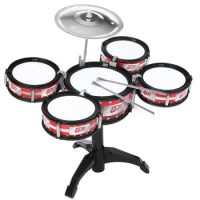 Jazz Drum Set For Kids 3/5 Drums With Chair Drum Stick Percussion Music Instrument Educational Toys For Beginners Funny Gifts