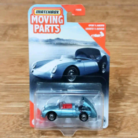 Matchbox Moving Parts Porsche 550 Spyder Silver Blue Openable