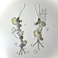 1Pcs Summer Ocean Style Cute Phone Charm Strap Seashell Jelly Fish Pendant Key Strap Lanyard Girl Woman Bag Keychain Keycord