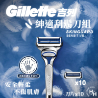 【Gillette 吉列】紳適刮鬍刀組(刀架x1+刀片x10)
