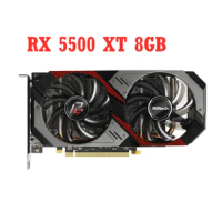 ASRock AMD Radeon RX 5500 XT Phantom Gaming D 8G OC RX5500XT CLP 8GB GDDR6 Support AMD RDNA2 Computer Graphics