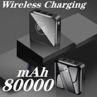 80000mAh Portable Wireless Charging Power Bank External Battery Charger Power Bank For iPhone 12 Pro Xiaomi Huawei