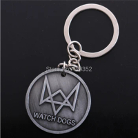 Game Watch Dog Keychain Watchdog Logo Figure Toy Key Chain Metal Keyring Game Accessories Wholesale 10pcs/lot