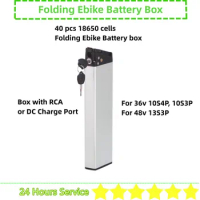 Folding Ebike Battery Case Foldable E-bike Battery Box 40pcs 18650 Cells Battery Box 36V 48V Interior Hidden Battery Box
