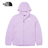 【The North Face 官方旗艦】北面兒童紫色保暖連帽抓絨連帽外套｜82TVYK3
