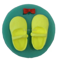 DIY Baby Shoes Bowknot 3D Silicone Cake Mold Soap Mould Candy Jelly Cake Decorating Tools Fondant Moldes De Silicona